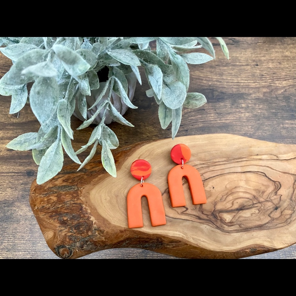 Handmade Clay Earrings - Fire & Ice Series - Picture 2 of 11